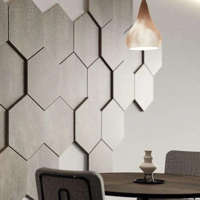 Decorative HEXAGONAL wall panels varied thickness tactile 3D surface design, pack 3 Kitchen Backsplash