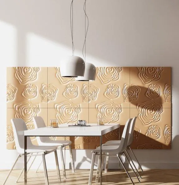 Decorative 3D Patterned Feature Wall Panels Subtle ROSE Design