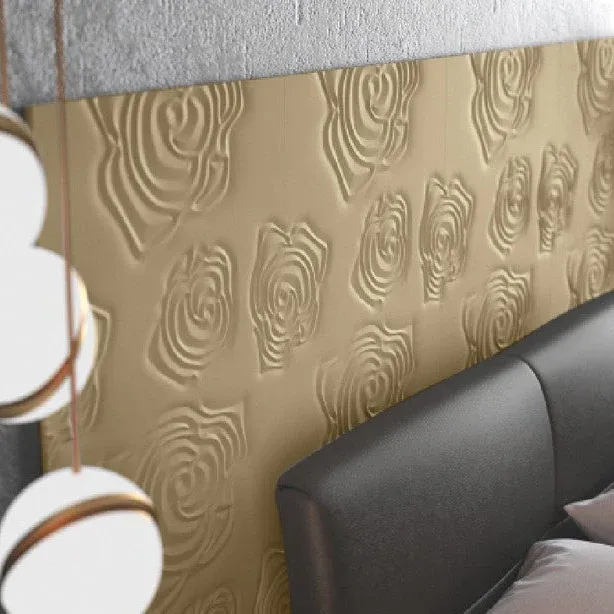 Decorative 3D Textured Feature Wall Panels Aurum Finish Subtle ROSE Design Continuous Pattern