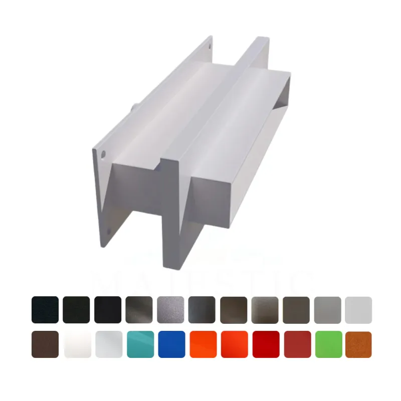 Rectangle Scupper 3" - On Wall - Maxi - Powder Coated Aluminum