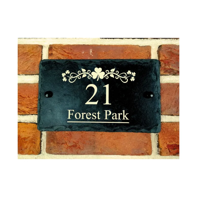 Engraved Authentic Slate House Address Sign - Rustic Farmhouse Style Door Number - Wedding, Housewarming, Anniversary Gift...