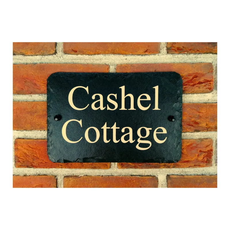 Engraved Real Slate House Address Sign - Rustic Farmhouse Style Door Number - Wedding, Housewarming, Anniversary Gift Idea...