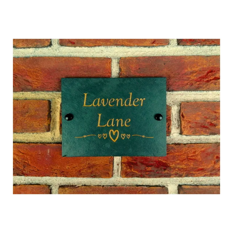 Engraved Untreated Slate House Address Sign - Rustic Farmhouse Style Door Number - Wedding, Housewarming, Anniversary Gift...