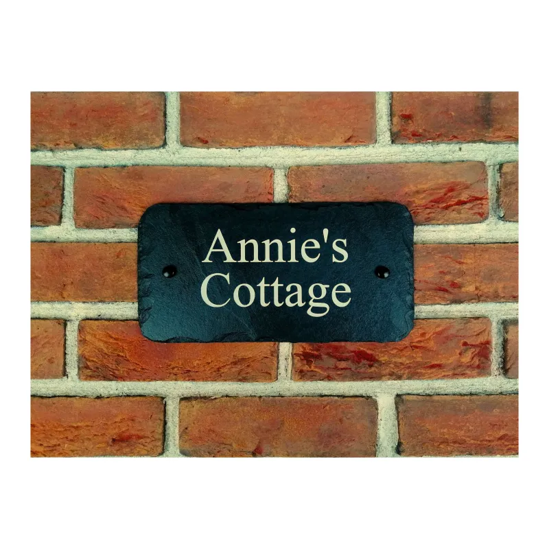 Engraved Untreated Slate House Address Sign - Rustic Farmhouse Style Door Number - Wedding, Housewarming, Anniversary Gift...