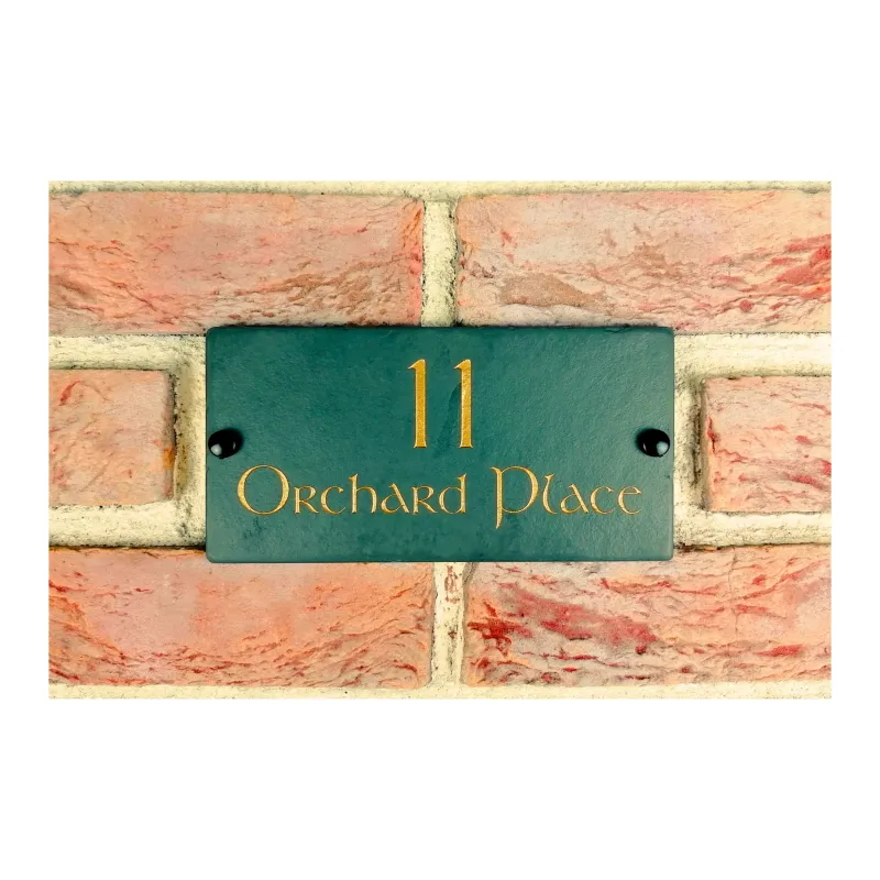 Engraved Wholesome Slate House Address Sign - Rustic Farmhouse Style Door Number - Wedding, Housewarming, Anniversary Gift...
