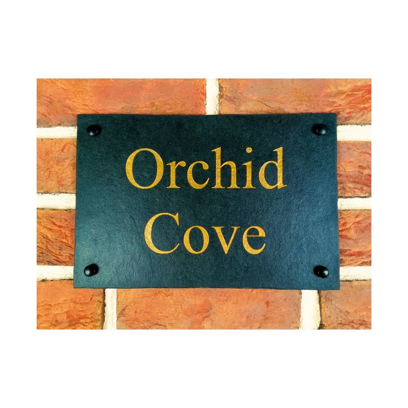 Modern House Engraved Organic Slate House Address Sign - Rustic Farmhouse Style Door Number - Wedding, Housewarming, Anniv...