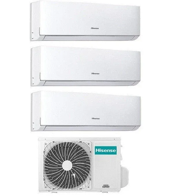 Condizionatore Climatizzatore Hisense Trial Split Inverter R-32 Hi-Comfort 9000+9000+12000 con 3AMW62U4RJC Wifi Integrato ...