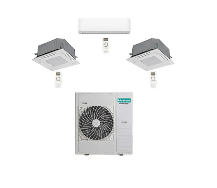 Condizionatore Climatizzatore Hisense Trial Split Inverter Cassetta 12000+12000+HiComfort 9000 Btu Con 3AMW72U4RJC