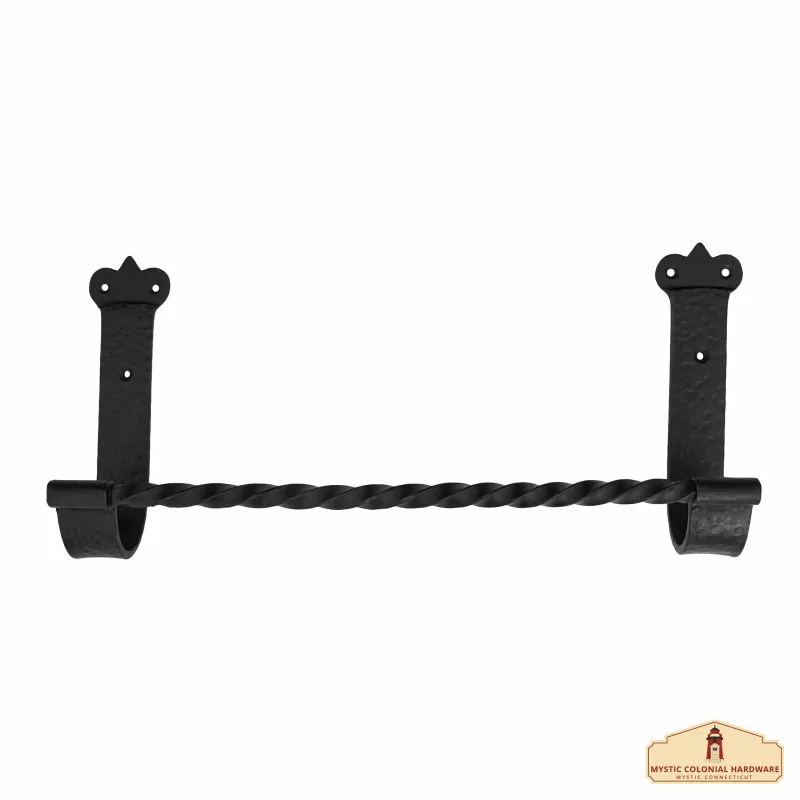 Rustic Hand Forged Iron Wall Mounting Towel Bar: Ideal Victorian, Colonial, Old-school, Steampunk, Gothic, Baroque, and Me...