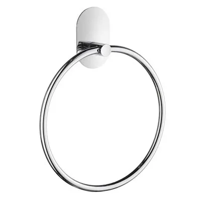 B/boden Round Shiny metal Towel Ring Compatible Tile Walls