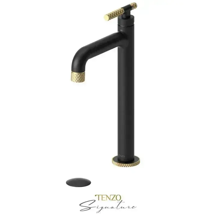 Tenzo Bellacio-F Towering Vessel Sink Bathroom Faucet Drain