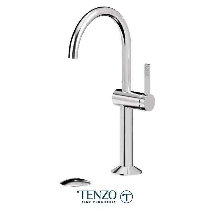 Tenzo Paloma Tall Sole Hole Lavatory Faucet Drain