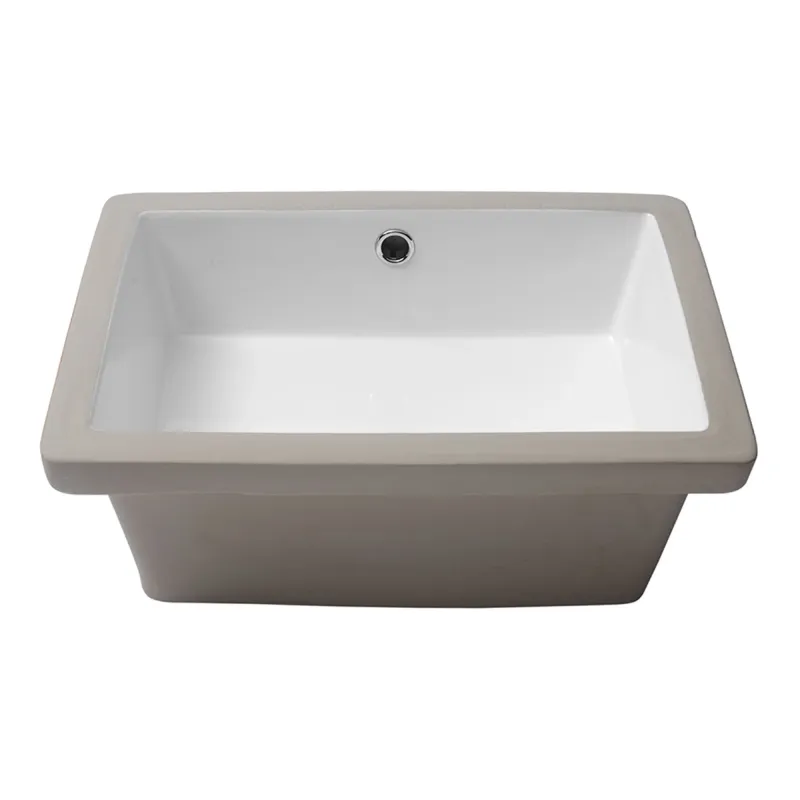 Modern Rectangular Undermount Bathroom Sink Overflow Porcelain UL Listed