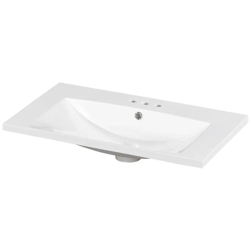 Sole Bathroom Basin Sink, Vanity Top Only 3 Faucet Holes