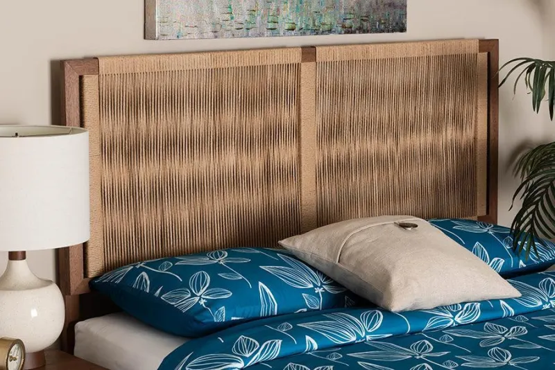 bali & pari Holitz Today's Bohemian Walnut Brown Finished Bayur Wood Queen Size Headboard
