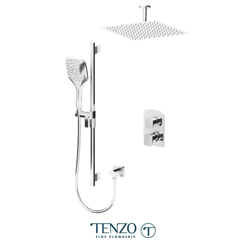 Tenzo Delano Shower Faucet Kit 12 Inch Airboost Ceiling Shower Head