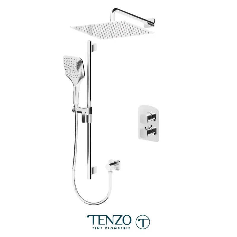 Tenzo Delano Thermostatic Shower Faucet 12" Rain Head DET32-20112