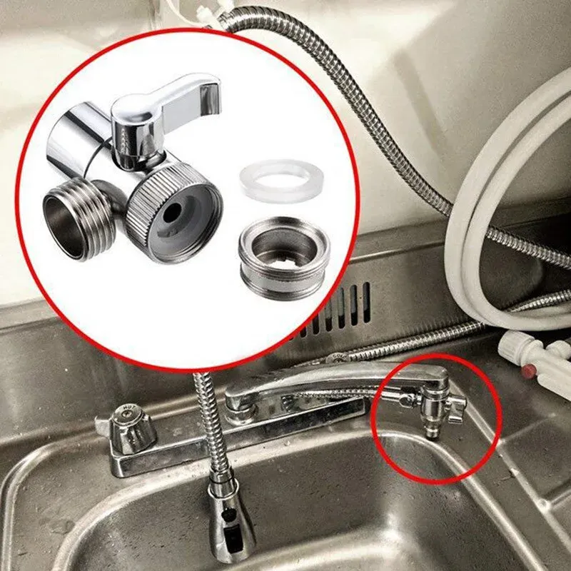 Pressure Reducing Faucet Splitter & Diverter Valve - Kitchen and Bathroom Tap Connector Bidet, Shower, and Sink