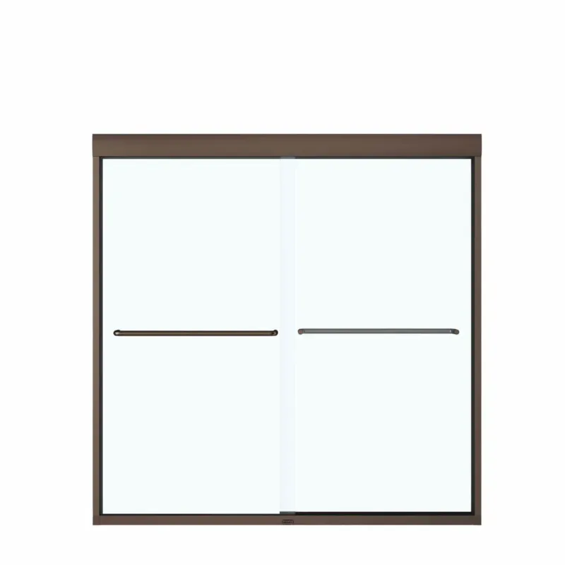 Aura 55-59 x 57 . 6 mm Sliding Tub Door Alcove Installation Crystal glass Dark Bronze