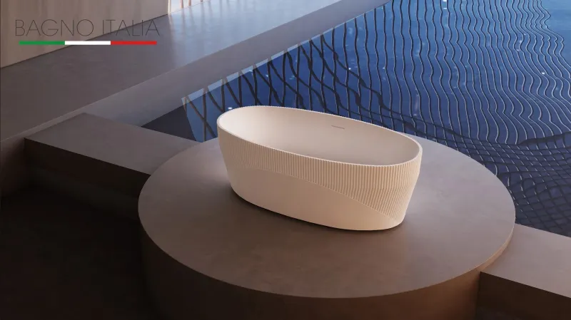 Bagno Italia Italo 67 Inch One Piece Gratis Standing Bathtub White