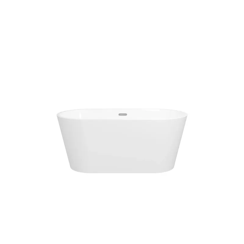 Freestanding Bathtub, Sleek & Contemporary Design Soaking Tub Toe-Tap Drain Chrome And Classic Slotted Overflow