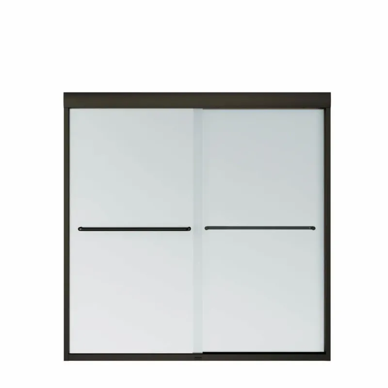 Maax Aura 55-59 x 57 . 6 mm Sliding Tub Door Alcove Installation Soft finish glass Dark Bronze 135661-978-172-000
