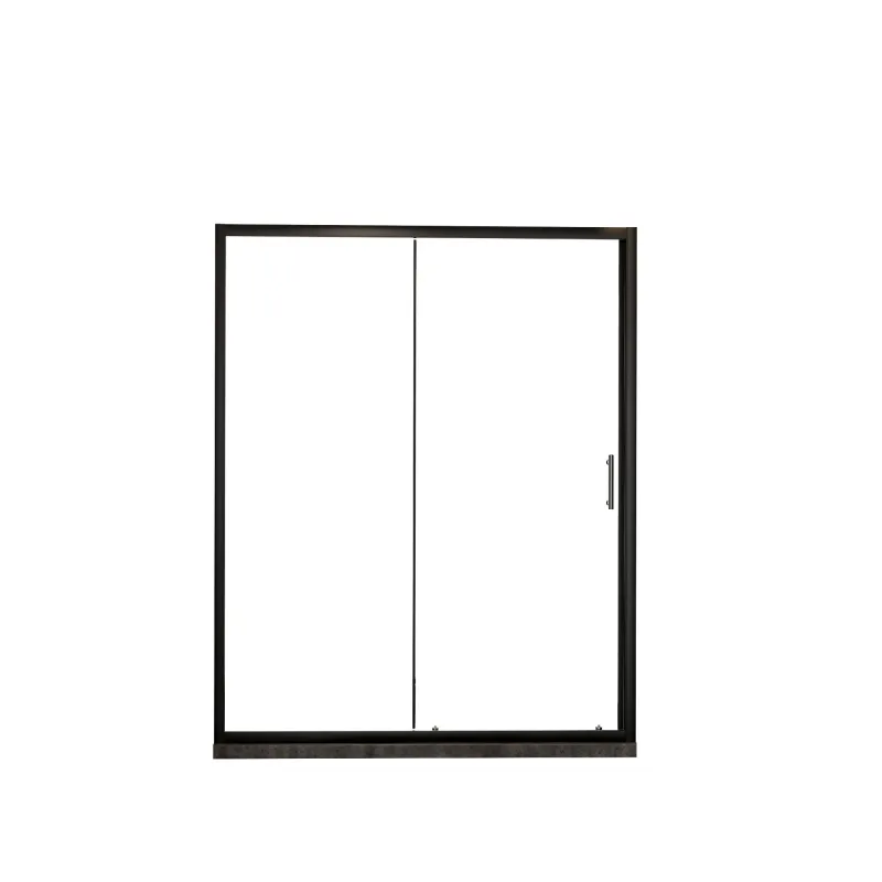 Single Sliding Shower Door, Thick Clear Tempered Glass Shower Door Rust-proof Steel Handle