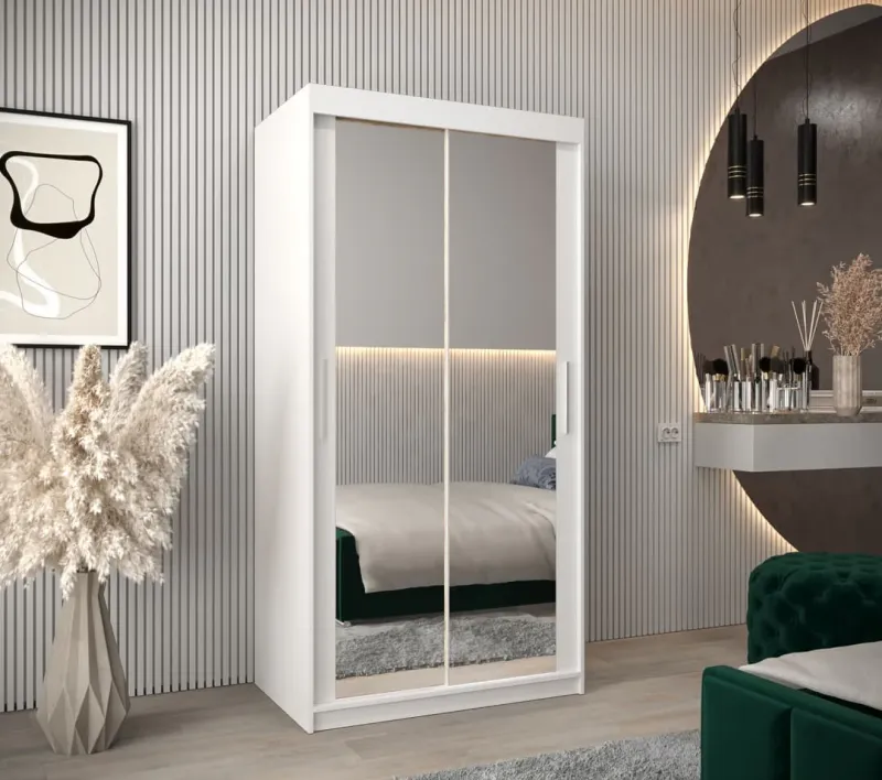 Tokyo III Sliding Door Wardrobe 100cm. 4 Colours Available