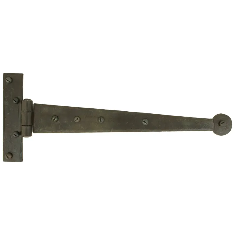 Beeswax 12" Penny End T Hinge (pair) | From Anvil