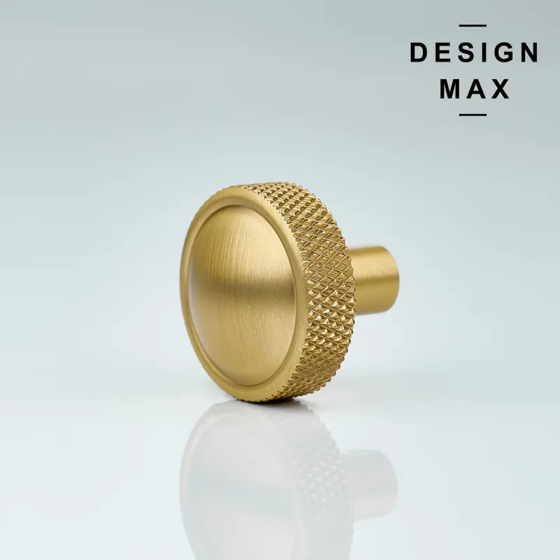 Concealed Mount Nimbus Matte Warm alloy Knurled Solid Brass Cabinet Knob