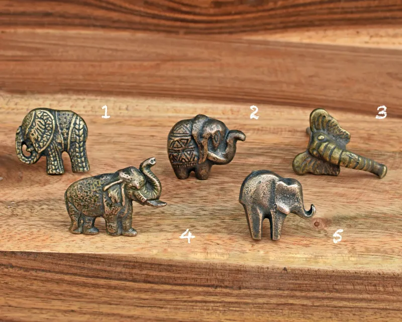 Elephant All-metal Cabinet Door Knob Antique Animal Dresser Drawer Knob Kitchen Cabinet Handles