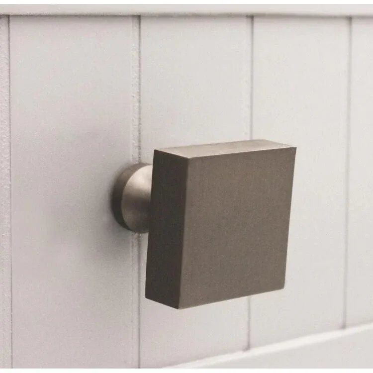 European Style Square Cupboard Knob Gunmetal Grey