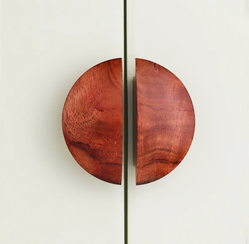 Hulne Wood Half Moon Handle - Complete Hardware Kit