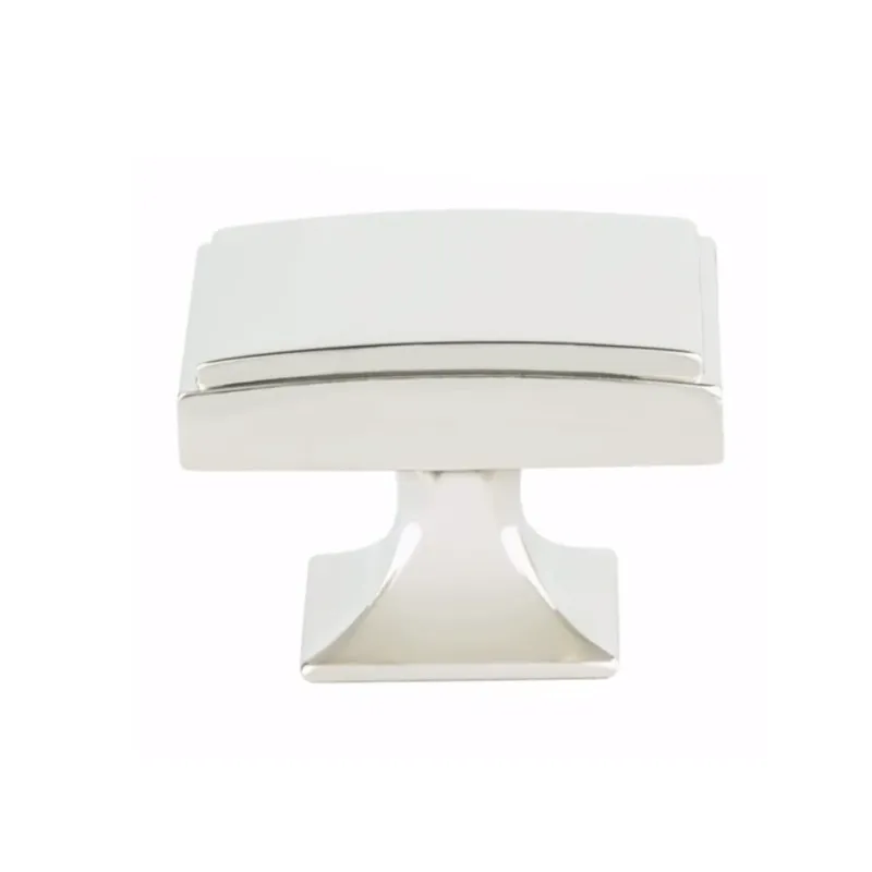 Kelly Squared Shiny Nickel Cabinet Knob - Kitchen Drawer Knob - Complete Hardware Kit