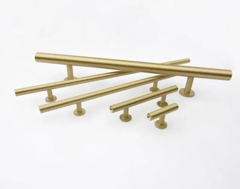 Lew's Round Bar Cabinet Knobs and Handles Brushed Warm alloy