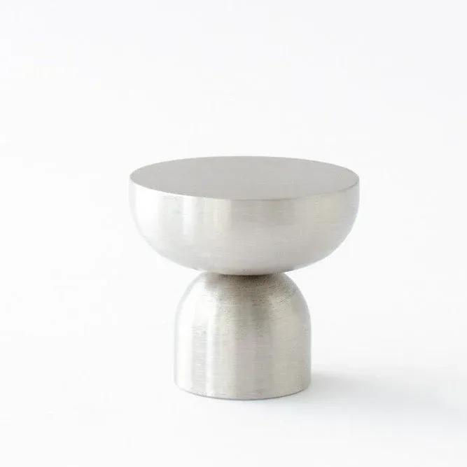 Matte Nickel "Raised Bowl" Round Cabinet Knob and Hook