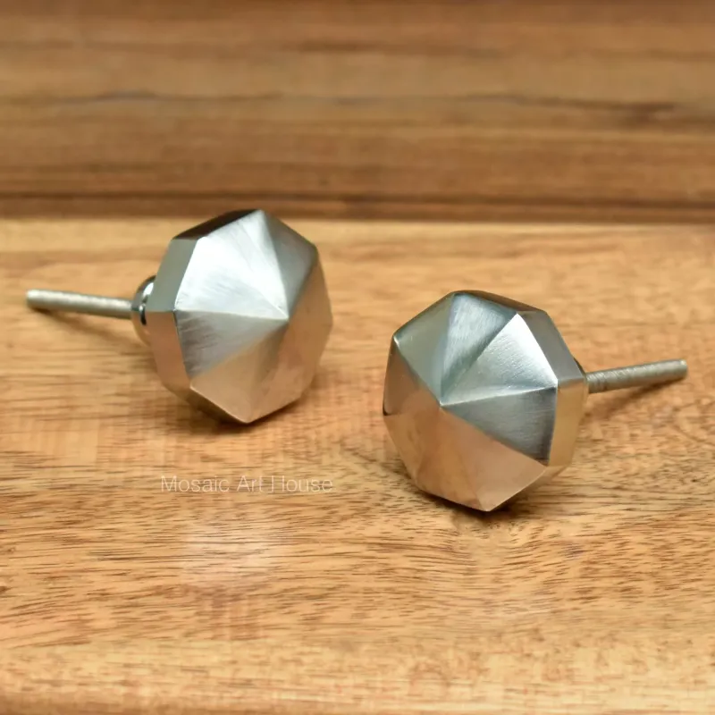 Metallic Mist Polished Silver Alloy Cabinet Knob