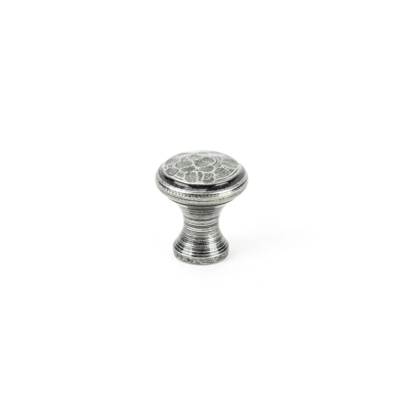 Pewter Hammered Cabinet Knob - Compact | From Anvil