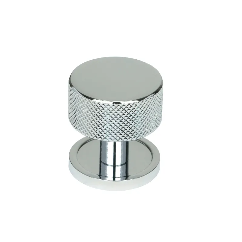 Polished Shiny metal Brompton Cabinet Knob - 32mm (Plain) | From Anvil