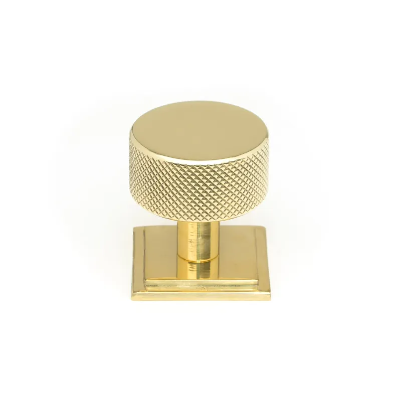 Polished Warm alloy Brompton Cabinet Knob - 32mm (Square) | From Anvil