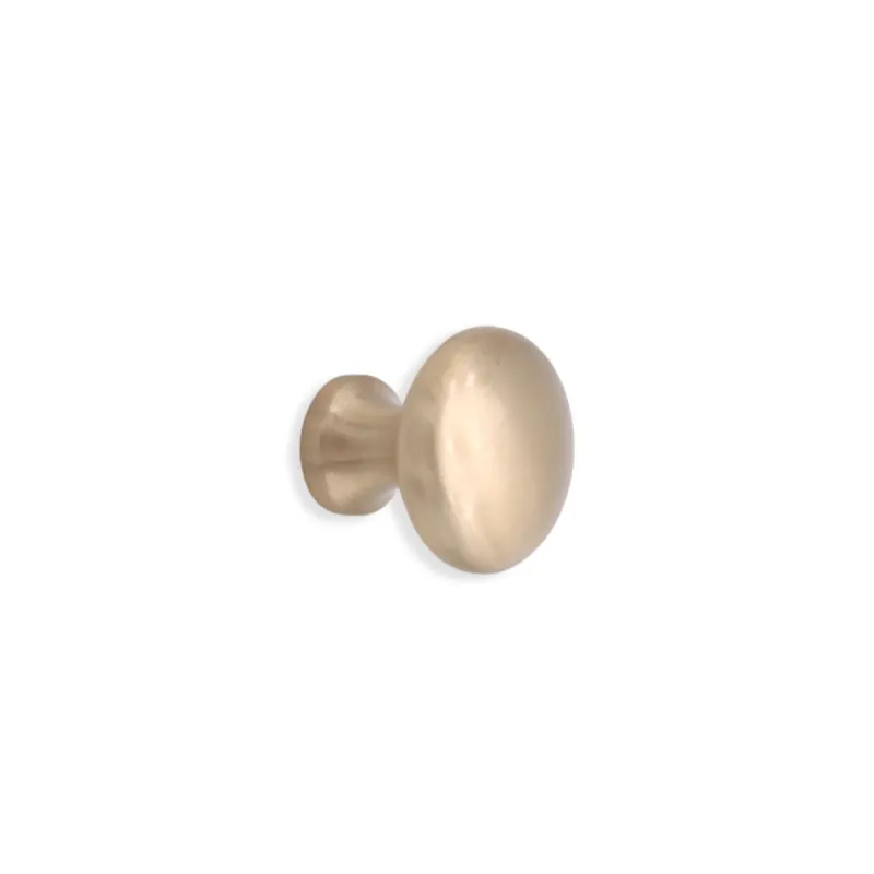 Premium Solid Brass Mushroom 25mm Cupboard Knob Satin Warm alloy