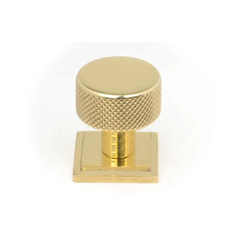 Reflective Brass Brompton Cabinet Knob - 25mm (Square) | From Anvil