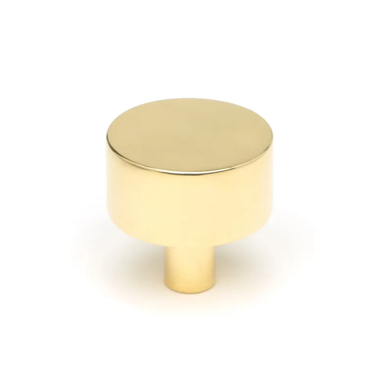 Reflective Brass Kelso Cabinet Knob - 32mm (No Rose) | From Anvil