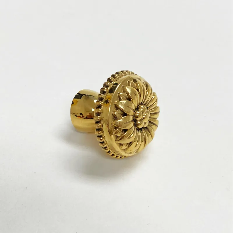 Reliable Brass Unlacquered "Dalia" Cabinet Knobs | Easy Installation