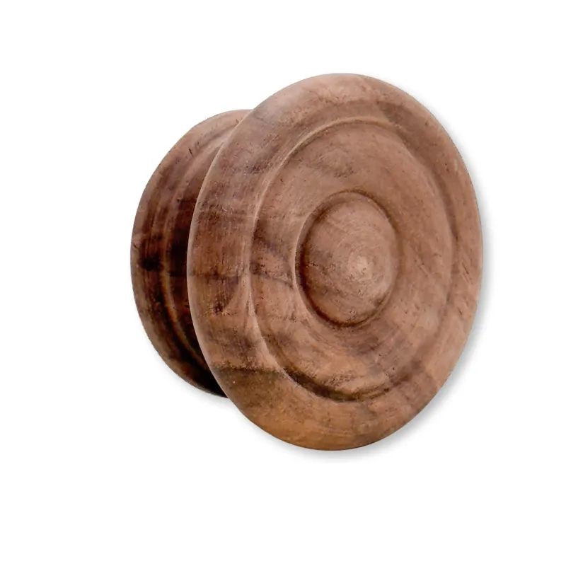 Round Walnut Cabinet Knob "Palmer" Wood Knob Kitchen Cabinets