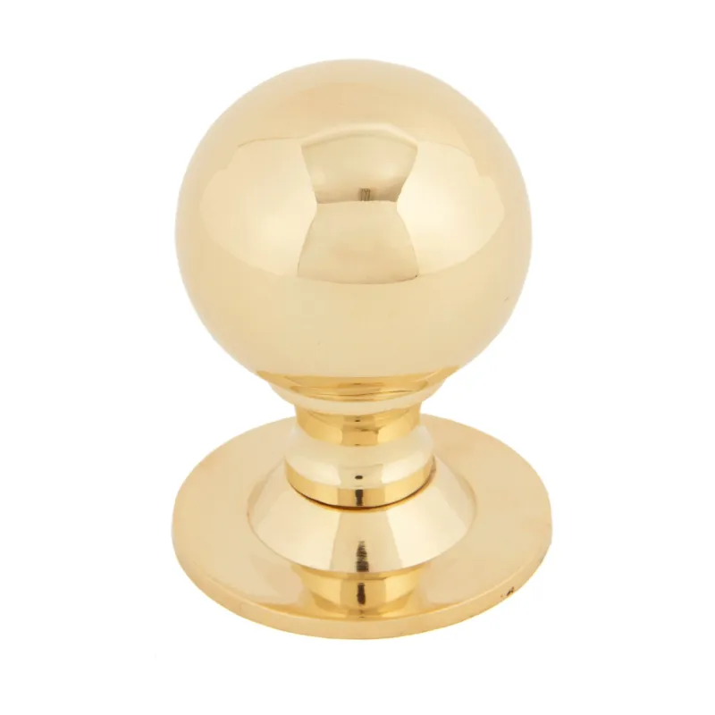 Shiny Brass Ball Cabinet Knob 39mm | From Anvil Soft-Close Mechanism