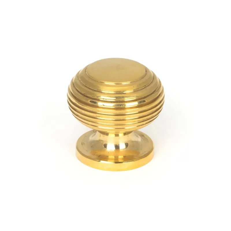 Shiny Brass Beehive Cabinet Knob 30mm | From Anvil