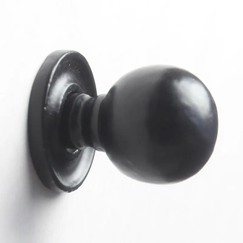 Soft-Close Classic Round Cast Iron Cupboard Knob Onyx