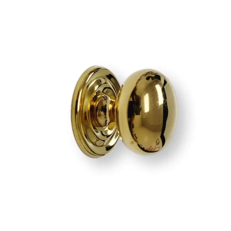 Touch Release Unlacquered Warm alloy "Eloise" Round Cabinet Knob Backplate