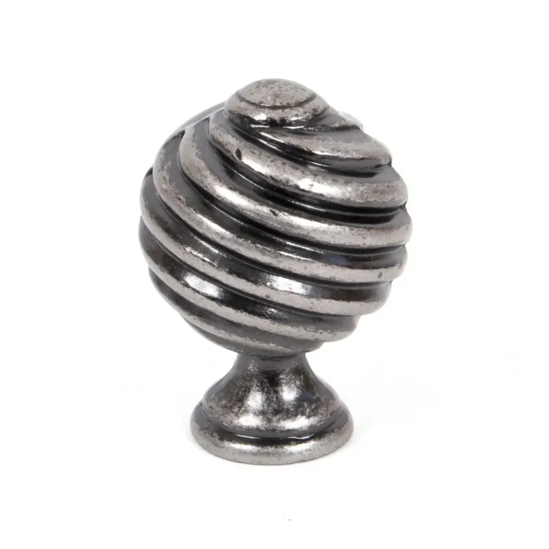 Undermount Pewter Twist Cabinet Knob | From Anvil